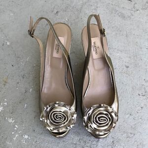 Valentino Silver Wedges